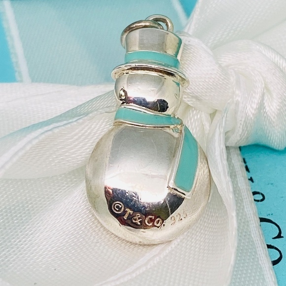 Tiffany & Co Silver Blue Enamel Snowman 925 silver  excellent box pouch - Picture 7 of 7